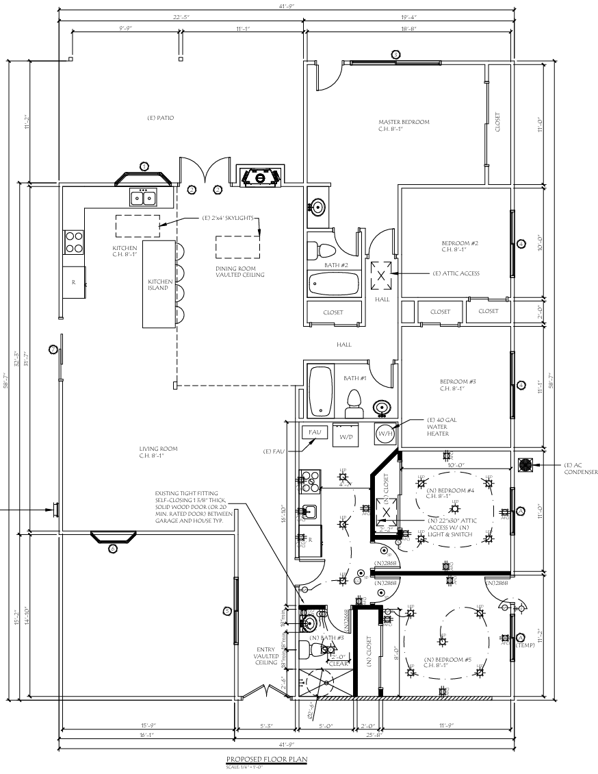 Floor plan for an existing garage conversion to ADU in Yorba Linda